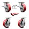 Service Caster 6 Inch Kingpinless Red Poly on Steel Wheel Caster Swivel Locks 2 Brakes, 4PK SCC-KP30S620-PUR-RS-SLB-BSL-2-BSL-2 - alternate 6